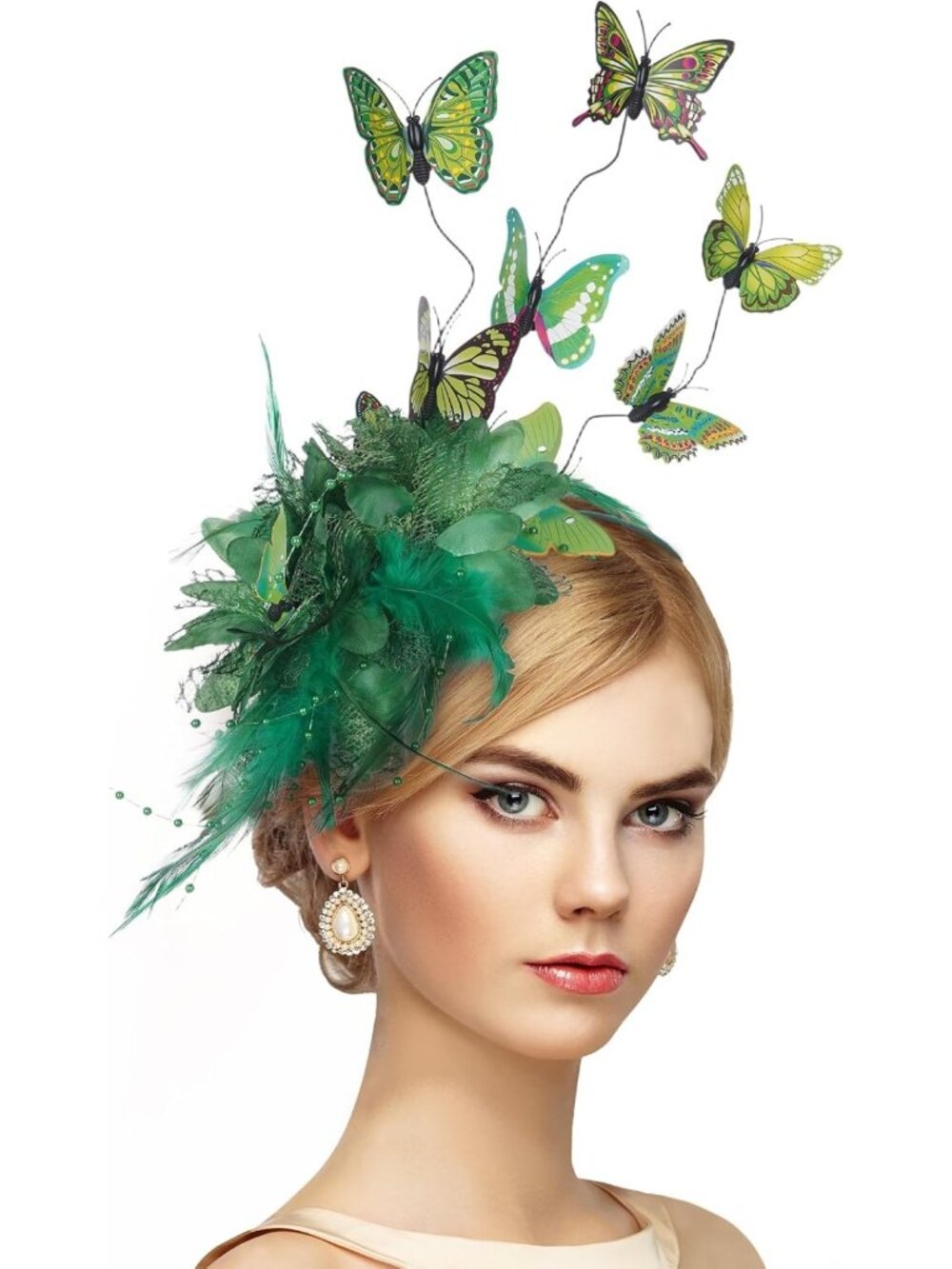 Elegant Butterfly Fascinator Hat for Women - Floral Feather Tea Party Headband
